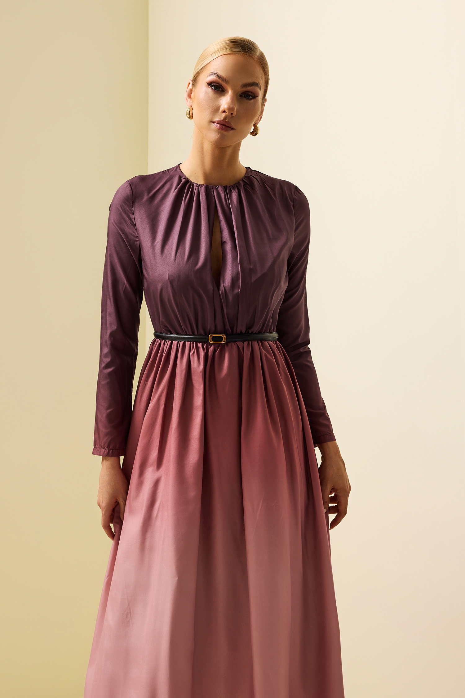 Leather Metal Button Belt